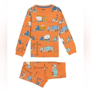 Mark & Spencer M&S Collection Cotton Rich Transport Print Pajamas size 3-4 Years